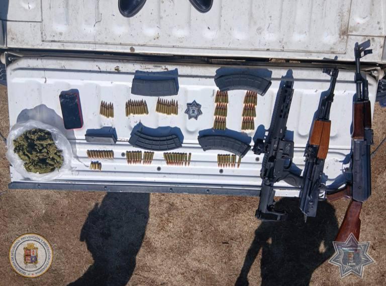 Policía de León asegura armas y más de 24 mil dosis de droga en una semana
