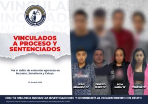 Fiscalía de Guanajuato obtiene sentencias y vinculaciones contra extorsionadores