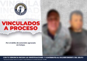 Presos dos presuntos extorsionadores de comerciante en Celaya