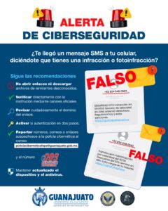 Alertan por mensajes falsos de fotomultas en Guanajuato; piden no abrir enlaces