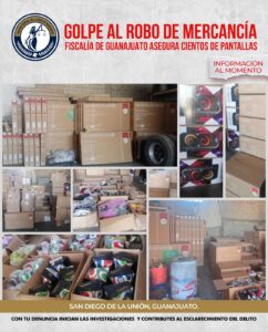 Asegura Fiscalía bodega con vehículos y mercancía robada en San Diego de la Unión